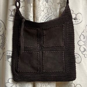 Casual Cool Dark Brown Crochet Shoulder Bag